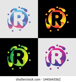 Letter R liquid concept logo vector design