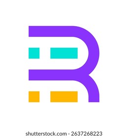 Letter R list modern minimal logo design