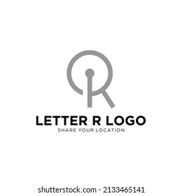 LETTER R LOCATION LOGO DESIGN MODERN AND MINIMAL