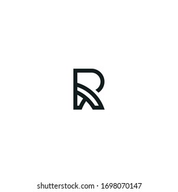 the letter R logo abstract, black, simple but elegant, icons, symbols.
