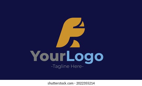 Letter R logo with abstract combination 
