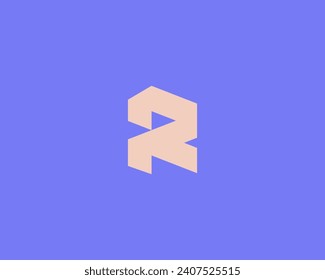 A letter R logo from abstract geometric shapes. Creative monogram sign logotype. Vector illustration.