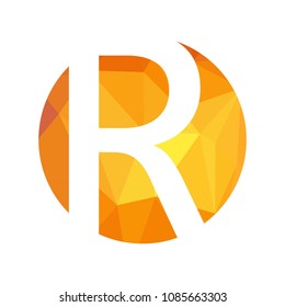 Letter R logo. Abstract graphic icon, logo design template, symbol for company. low poly style.