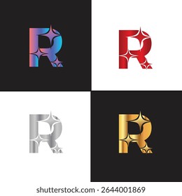 Letter R logo, R logo, AI logo set, modern and minimal design, tech-inspired, colorful icons and symbols, suitable for artificial intelligence, innovation, branding, startups, and digital identity.