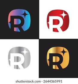 Letter R logo, R logo, AI logo set, modern and minimal design, tech-inspired, colorful icons and symbols, suitable for artificial intelligence, innovation, branding, startups, and digital identity.