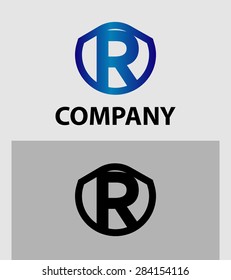 Letter R logo. Alphabet logotype vector design 