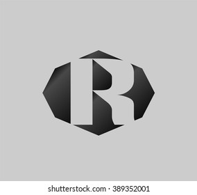 Letter R logo. Alphabet logotype vector design

