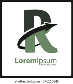 Letter R Logo with arrow,Vector design