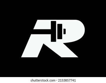 Letter R Logo Barbell Fitness Gym Stock Vector (Royalty Free ...