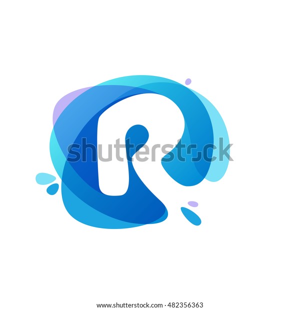 Letter R Logo Blue Water Splash Stock Vector (Royalty Free) 482356363