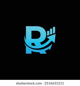 Letter R Logo for Business Growth and Financial, R financial logo design