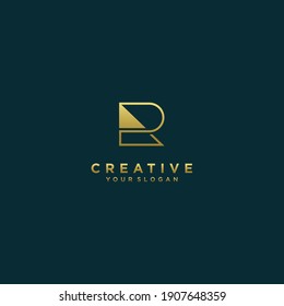 letter r logo collection with modern concept gold colour for finance  company Premium Vector. part 7