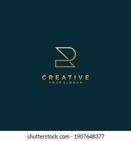 letter r logo collection with modern concept gold colour for finance  company Premium Vector. part 6