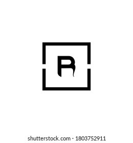 letter R logo combined with a square shape. modern design