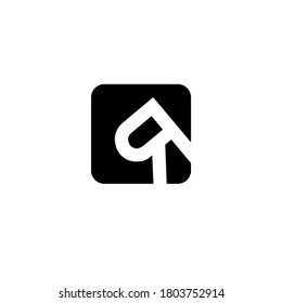 logotipo de letra R combinado con forma cuadrada. diseño moderno