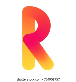 Letter R. Logo concept. Badge, mark, symbol, icon vector illustration on white background.