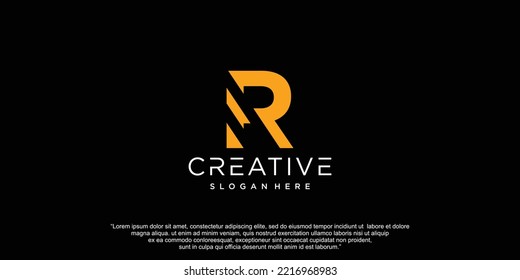 Letter R logo with creative abstract concept Premium Vector