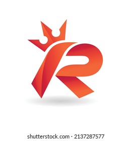 letter R logo with crown concept