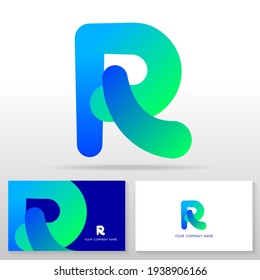 Logo-Design von Letter R - Abstraktes bunter Vektorsymbol. Visitenkarten-Vorlagen. Stock-Vektorgrafik.