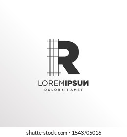 Letter R Logo Design with Architecture Element