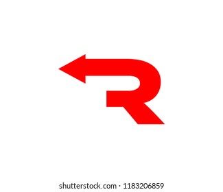 Letter R logo design with arrow symbol
