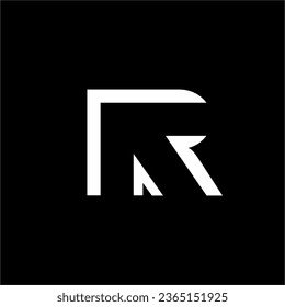 Diseño del logotipo de la letra R con flecha en espacio negativo.
