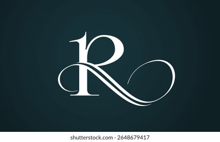 Letter r logo design with a blue background. Modern trendy initial luxury r letter logo design. Royal premium letter r logo design vector template.