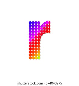 Letter R Logo Design Concept in Colorful Dots Pattern Fill 
