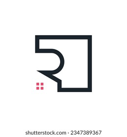 Letter R logo design element with modern creative concept