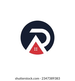 Letter R logo design element with modern creative concept