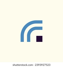 Letter r logo design element vector with signal concept