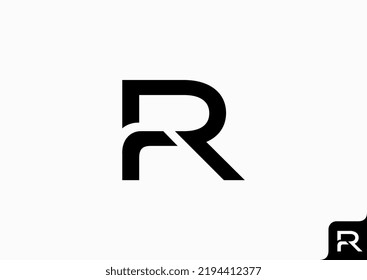 letter R logo design flat minimalist concept