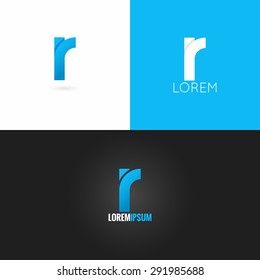 letter R logo design icon set background