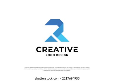 Letter R logo design idea for brand initial letters, symbol logo business.