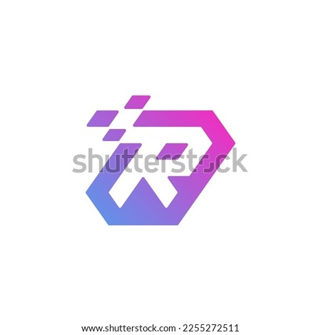 Letter R logo design, initial R digital logo