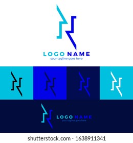 Letter R logo design, logo inspiration from letter R and two opposite arrows,.this logo suitable for brand cloth,logo template,etc