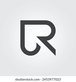 Letter R logo design on white background.