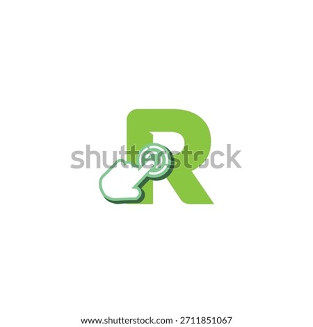 Letter R Logo Design on Touchscreen Vector Template