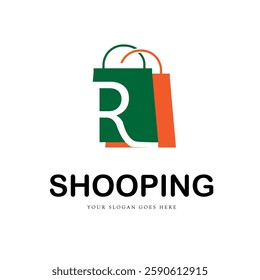 
letter r logo design for online shopping