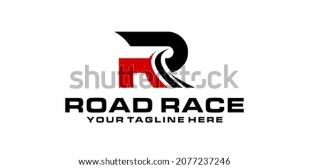 letter R logo design with racing road Photo stock © 