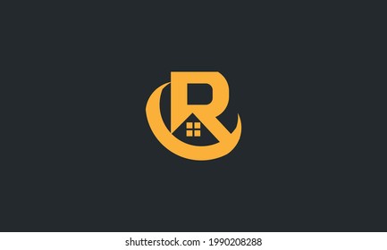 letter r logo design or r real estate logo concept