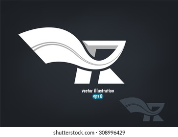 Diseño del logotipo Carta R. Símbolo de carretera.