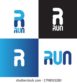 Letter R logo design. Run logo concept