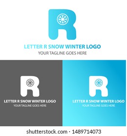Letter R Logo Design With Snow icon. Modern Logo  Design. 