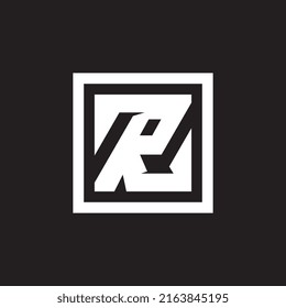 Letter R Logo Design With Square