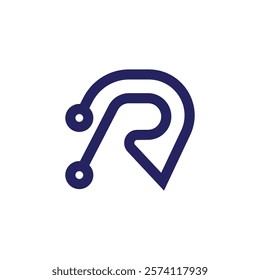 Letter R it logo design, Letter R Tech Logo Design, RR tech icon, technology logo, Vector logo template, icons for business technology