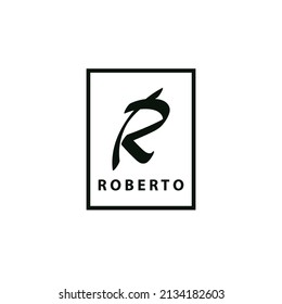 Letter R logo design template, suitable for initial name. Vector illustration on white background.