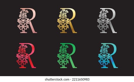 Letter R logo design template. Creative modern trendy y typography and colorful gradient