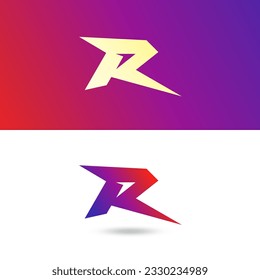 Letter R logo design template. Isolated on white background. Vector illustration