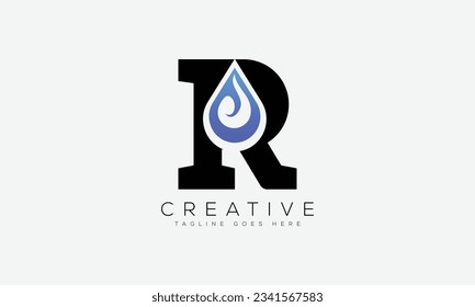 Ilustración vectorial de la plantilla de diseño del logotipo R de la letra.